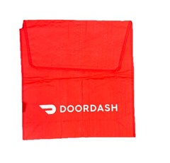 DoorDash Red Food Delivery Foldable Insulated 19X19 Bags with Handles. Set of 2