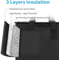 Spacious XXXL Insulated Pizza Carrier Bag 20×20 — Ideal for Deliveries
