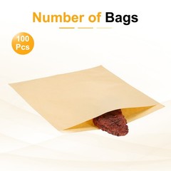 9.84×9.84 Inch Paper Sandwich Bags 100 Pcs Pastry Bag Light Brown