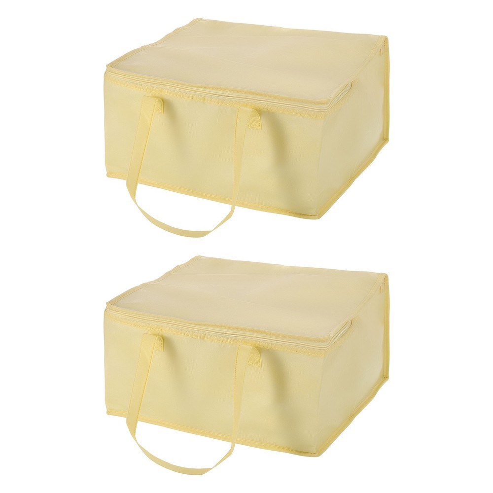 Insulated Reusable Grocery Bags with Zipper and Handle(Yellow, 15.7″x15.7″x8.7″)