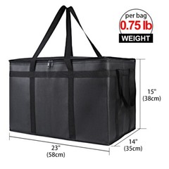 XXX-Large Insulated Food Delivery Bag — 2-Pack — Hot and Cold — Black + Red