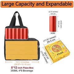 Food Delivery Backpack, Expandable Insulated Food Delivery Bag for Grocery Bike