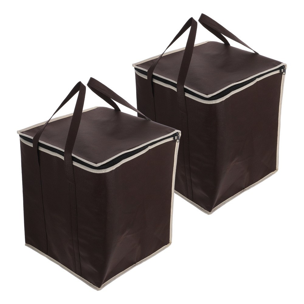 2Pcs Insulated Food Bags with Handles Coffee Thermal Storage Nonwoven Cooler