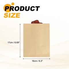 6.69×6.3 Inch Paper Sandwich Bags 100 Pcs Pastry Bag Light Brown