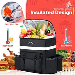 Food Delivery Backpack, insulated delivery bags for Delivery Bike, Large Pizz…