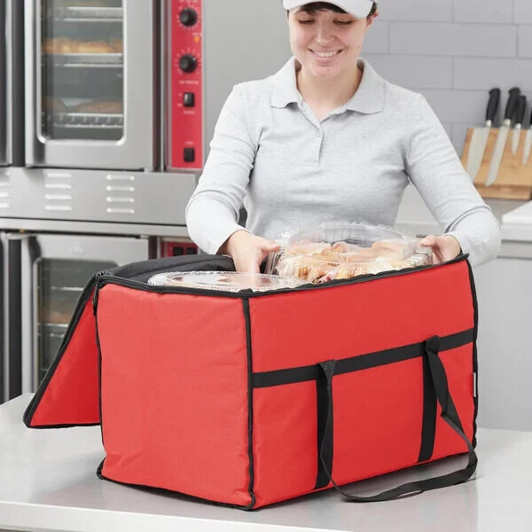 CHOICE INSULATED FOOD DELIVERY BAG/PAN CARRIER, NYLON 23″ x 13″ x 15 RED (ONE)