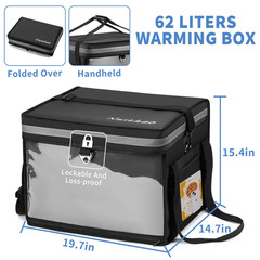 Insulated Food Delivery Bag for E-Bikes/Scooters/Motorcycles, Waterproof Deliver