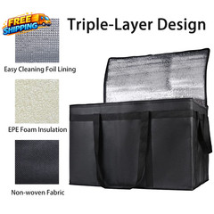 Insulated Food Delivery Bag XXXL Pizza Delivery Bags for Hot and Cold Food