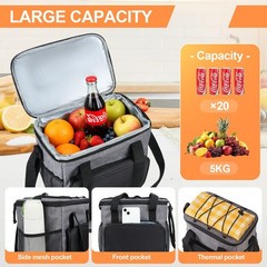 ZQJKLE Food Delivery Backpack with 78.5 * Inch 11.4*7.08*10.23inch, Grey