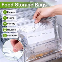 30pcs Reusable Aluminum Foil Sealable Storage Bags, 2026 New S, M, L, silver