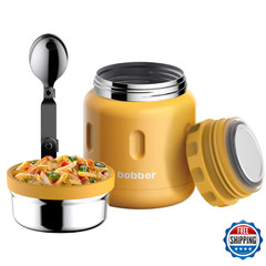 Bobber 16 Oz Insulated Stainless Steel Food Jar Extra-Wide Mouth — Hot