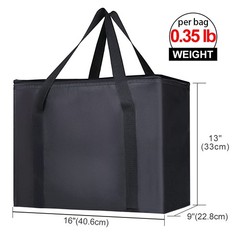 Bodaon Insulated Food Delivery Bag, X-Large Insulated Reusable Grocery Bags with