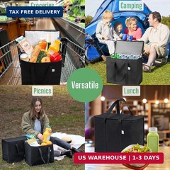 VENO 2 Pack Cooler Bags — Insulated for Food Delivery, Collapsible and Reusable