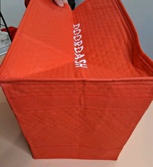 🤩Doordash Insulated Food Delivery Cooler Bag Red Tote Zip Up Top 15x13x9 Inches