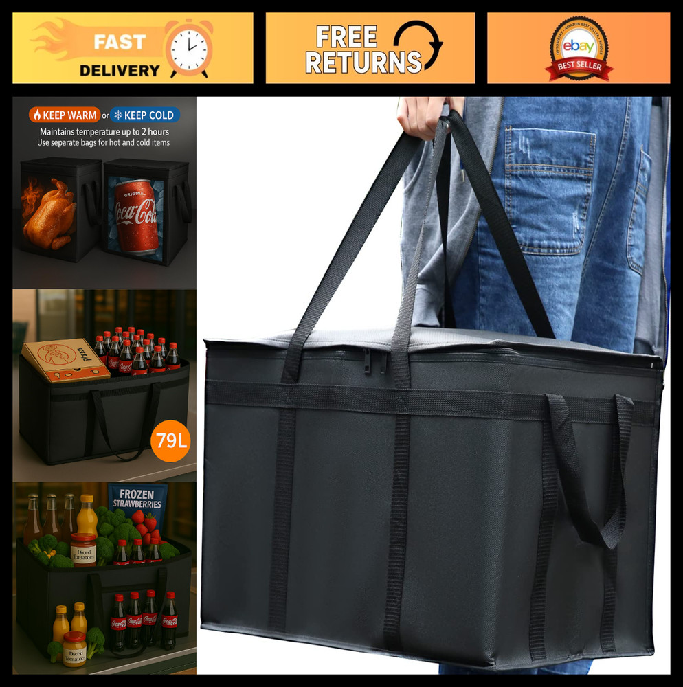 Insulated Food Delivery Bags 3-Pack — Keep Food Warm, Cooler Bags for Catering