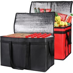 Bodaon 2-Pack Insulated Food XXX-Large (Without Hard Bottom), Black + Red