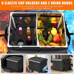 Insulated Food Delivery Bag 18.5x13x13 Inches for Bike with Rear Rack