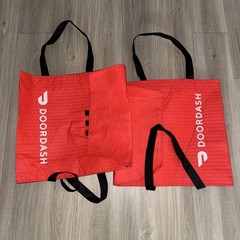 Lot of 2 Doordash Large Insulated Pizza Delivery Bag Tote 19x19x5 Door Dash new