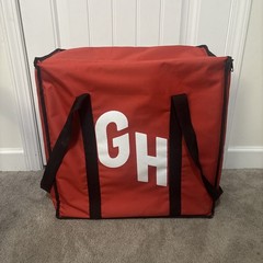 Grubhub Red Insulated Delivery Bag Tote with straps 19x19x10 XL Lightly Used