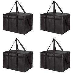 Insulated Food Delivery Bag Extra Large Durable Black 23x15x14 Inch