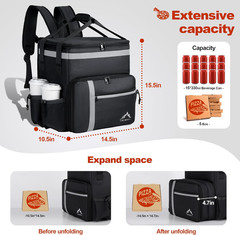 Food Delivery Backpack, Insulated Food Delivery Bags for Takeout Bike, Large Piz