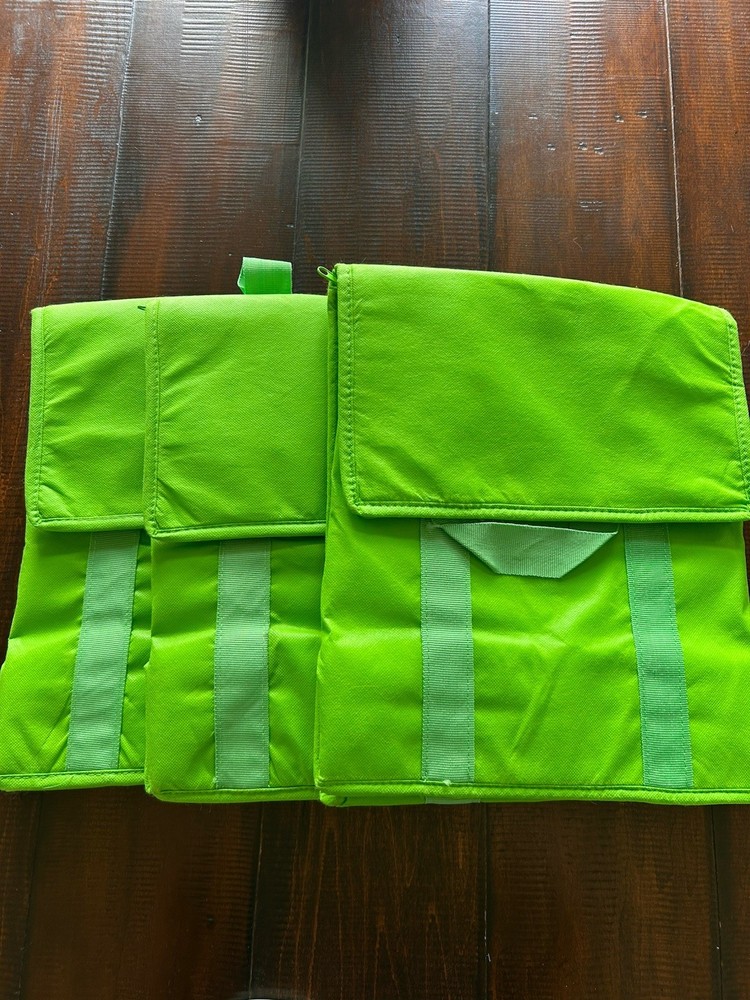 Insulated Food Delivery Bag for Catering, Green, 14″ x 12″ x 8″ (3) DoorDash