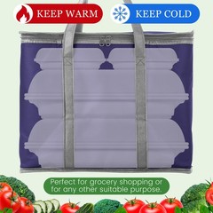 Kenning 15 Pcs Large Insulated 15.75 x 12.99 x 8.66 inches, Navy Blue