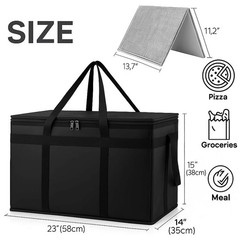 Insulated Food Delivery Bag Thermal Waterproof Pizza Bag for Catering Grocer