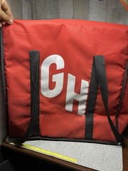 Grubhub Official Large 19″x19″x9” Insulated Food Delivery Tote Bag Red