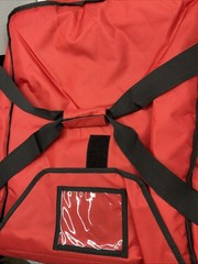 CAMBRO GO BAG INSULATED FOOD DELIVERY CARRYING STRAP RED AND BLACK LOGO
