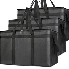 3 Pack Insulated Food Delivery Bag XXXL Pizza Cooler Bags Thermal Carrier