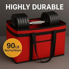Insulated Food Delivery Bag Cooler Large Red Holds 45 Bottles Reusable Durable