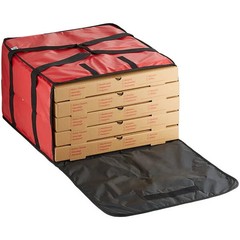 4 PACK 20″ x 20″ x 12″ Red Vinyl Insulated 16″ & 18″ Pizza Food Delivery Bag