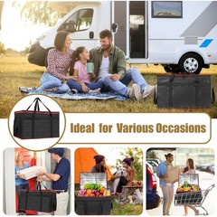 Large Capacity Insulated Food Delivery Bag Foldable Waterproof Travel Cooler New