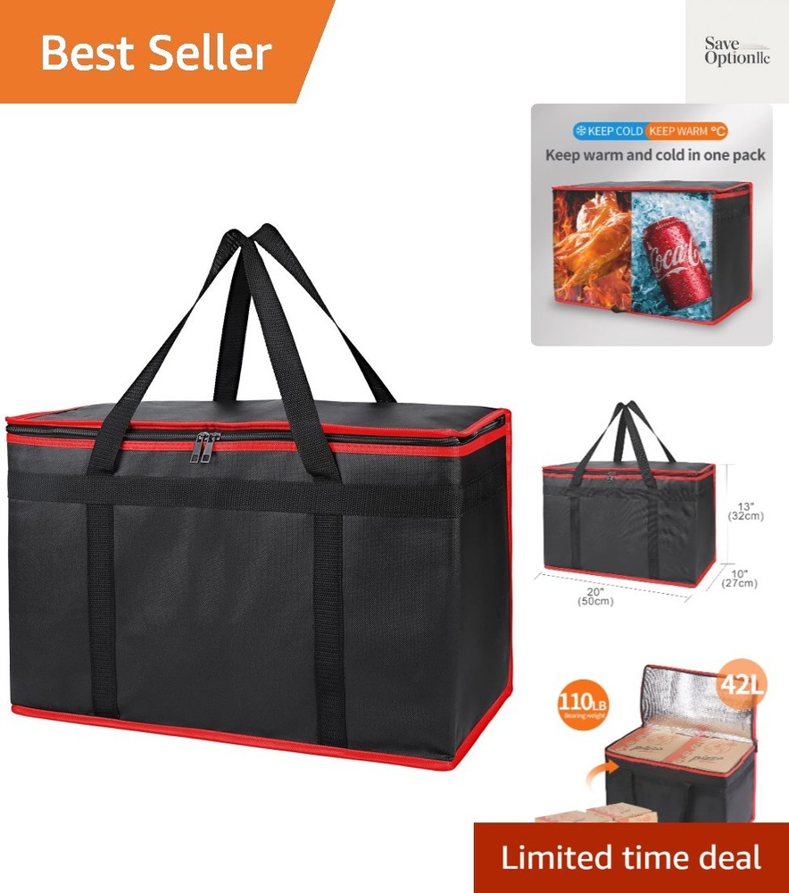 Insulated Food Delivery Bag, XX-Large Reusable Grocery Shopping Bags, Picnic …