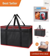 Insulated Food Delivery Bag, XX-Large Reusable Grocery Shopping Bags, Picnic …