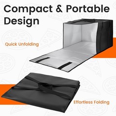 20x20x14 Insulated Pizza Delivery Bag — Hot & Cold Food Carrier for Commercia…