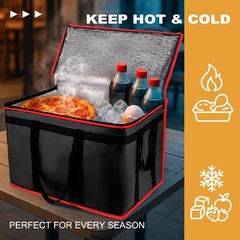 Insulated Food Delivery Bag — Reusable Thermal Cooler Grocery Bags for Cateri…