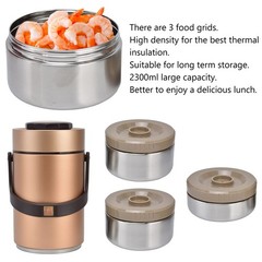 Qiilu Food Flask 2L Termos Para Comida Caliente 24 Horas 304 Stainless Steel