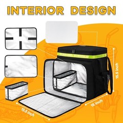Durable Insulated Delivery Backpack with Reflective Strips — Fits Uber Eats