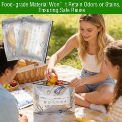 10PCS Reusable Aluminum Foil Sealable Storage Bags,Leakproof 17.2*23CM, Gray