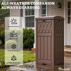 Waterproof 31 Gallon Package Delivery Box with Lift-Out Bag — Dark Brown