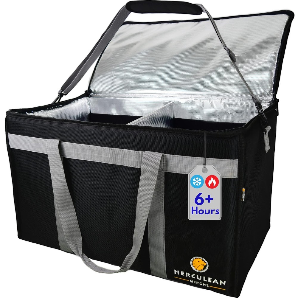 Herculean Premium Insulated Food Delivery Bag with YKK Zipper – Large Commerc…
