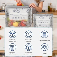 30Pcs Reusable Aluminum Foil Sealable Storage Bags, 15x20cm, 20x25cm, 25x30cm
