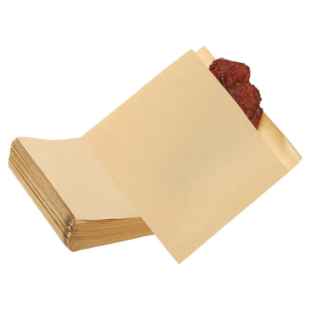 5.91×5.91 Inch Paper Sandwich Bags 100 Pcs Double Side Pastry Bag Light Brown