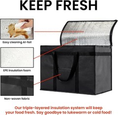 15-Liter Insulated Cooler Bags for Convenient Food Delivery & Grocery Shopping