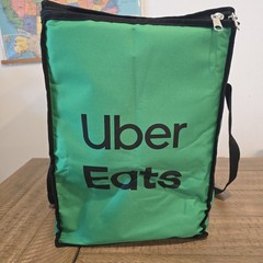 New Uber Eats Large Insulated Zippered Delivery Bag Green 19x19x13