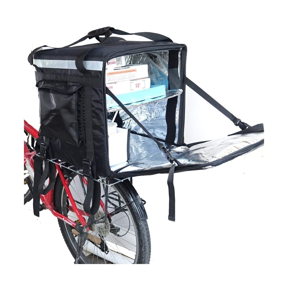 PK-92Z: Big Insulated Pizza Delivery Bag with Cup Holder, 16″ L x 16″ W x 16″…