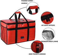 Insulated Food Delivery Bag -23″X14″X15″, Premium Large Commercial Catering Bag