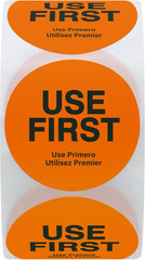 Hybsk USE First Stickers Restaurant Food Service FIFO Label 1.5 Inch Total 500 L
